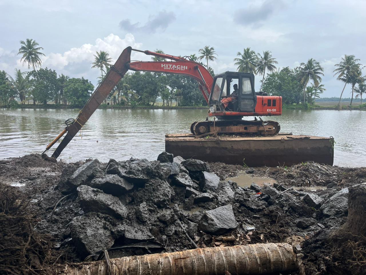 River bank protection work- Changanasery